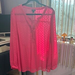 Torrid Vibrant Pink Sheer Blouse